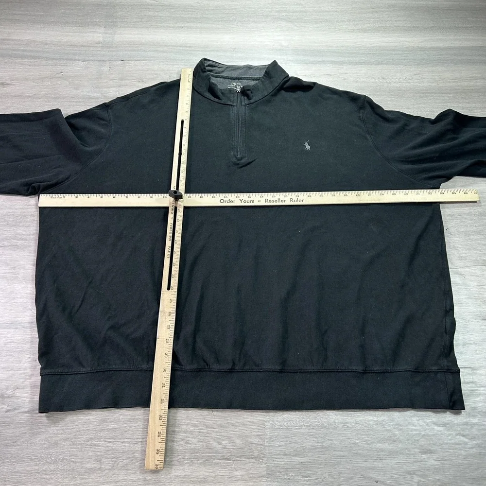 Polo Ralph Lauren Sweater Mens 4XB Black Quarter Zip Mock Neck Big Tall‎